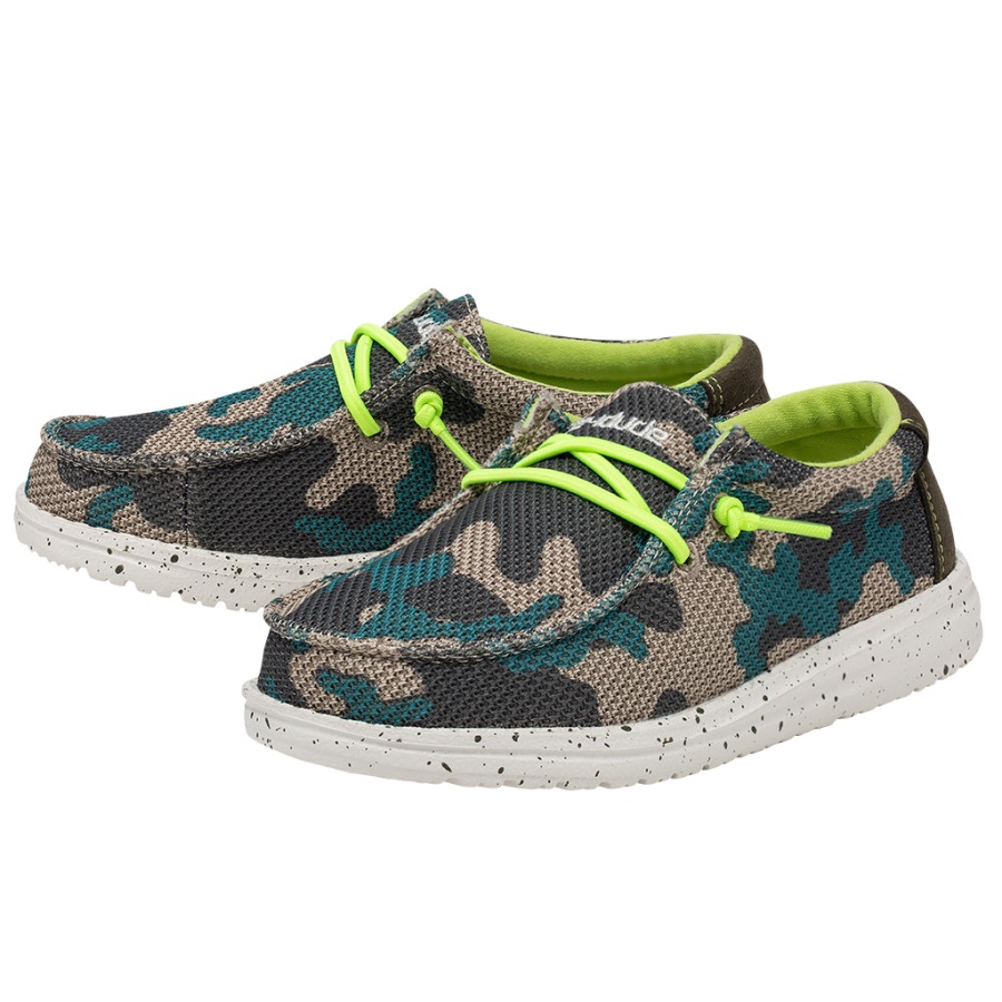Hey Dude Wally Youth Sox Taupe Camo