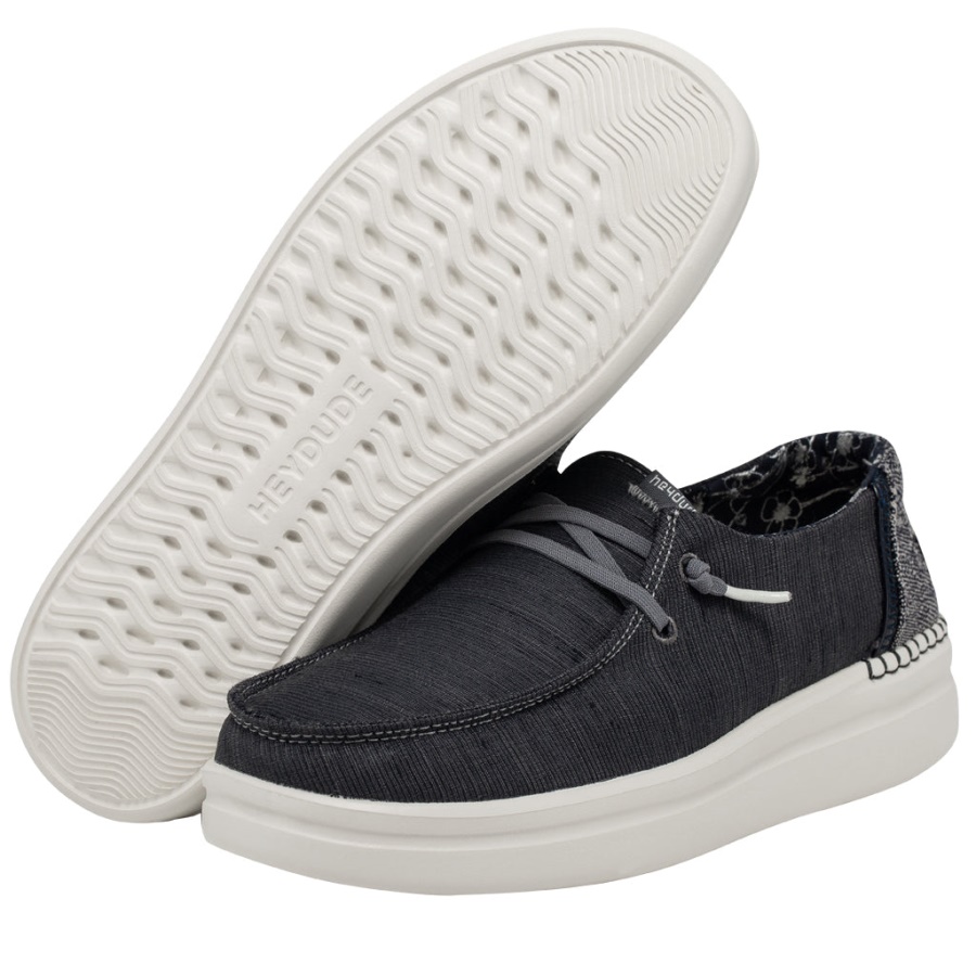 Hey Dude Wendy Rise Chambray Graphite Blue