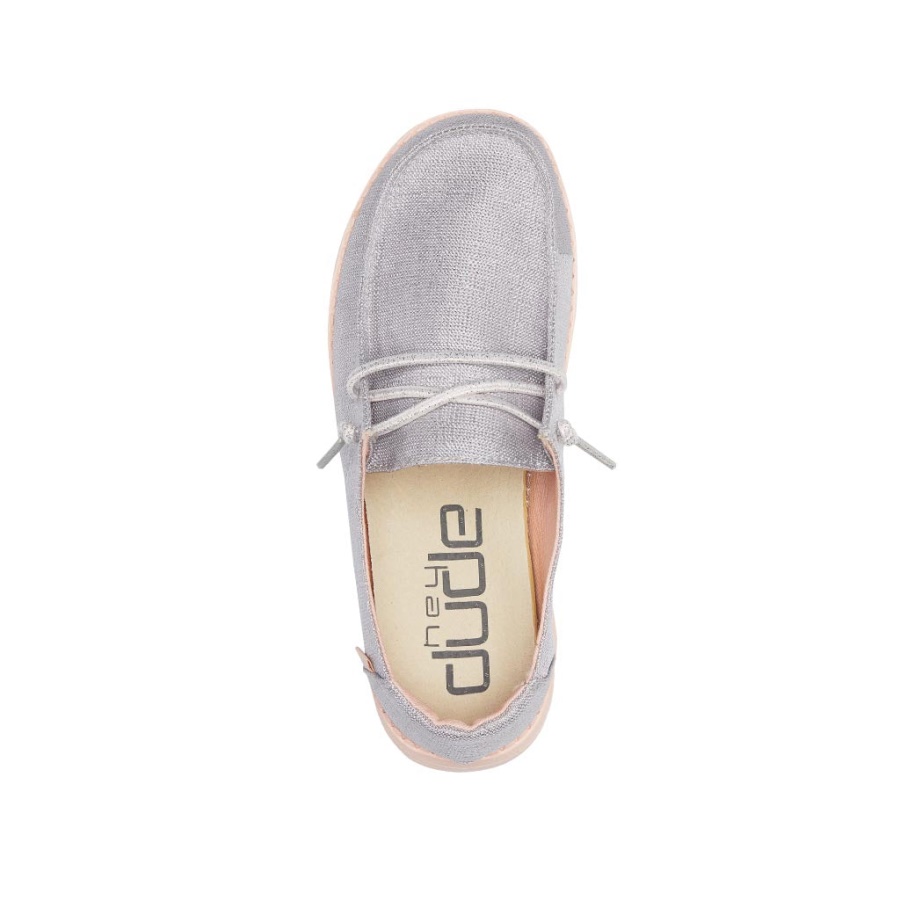 Hey Dude Wendy Youth Sparkling Silver Peach